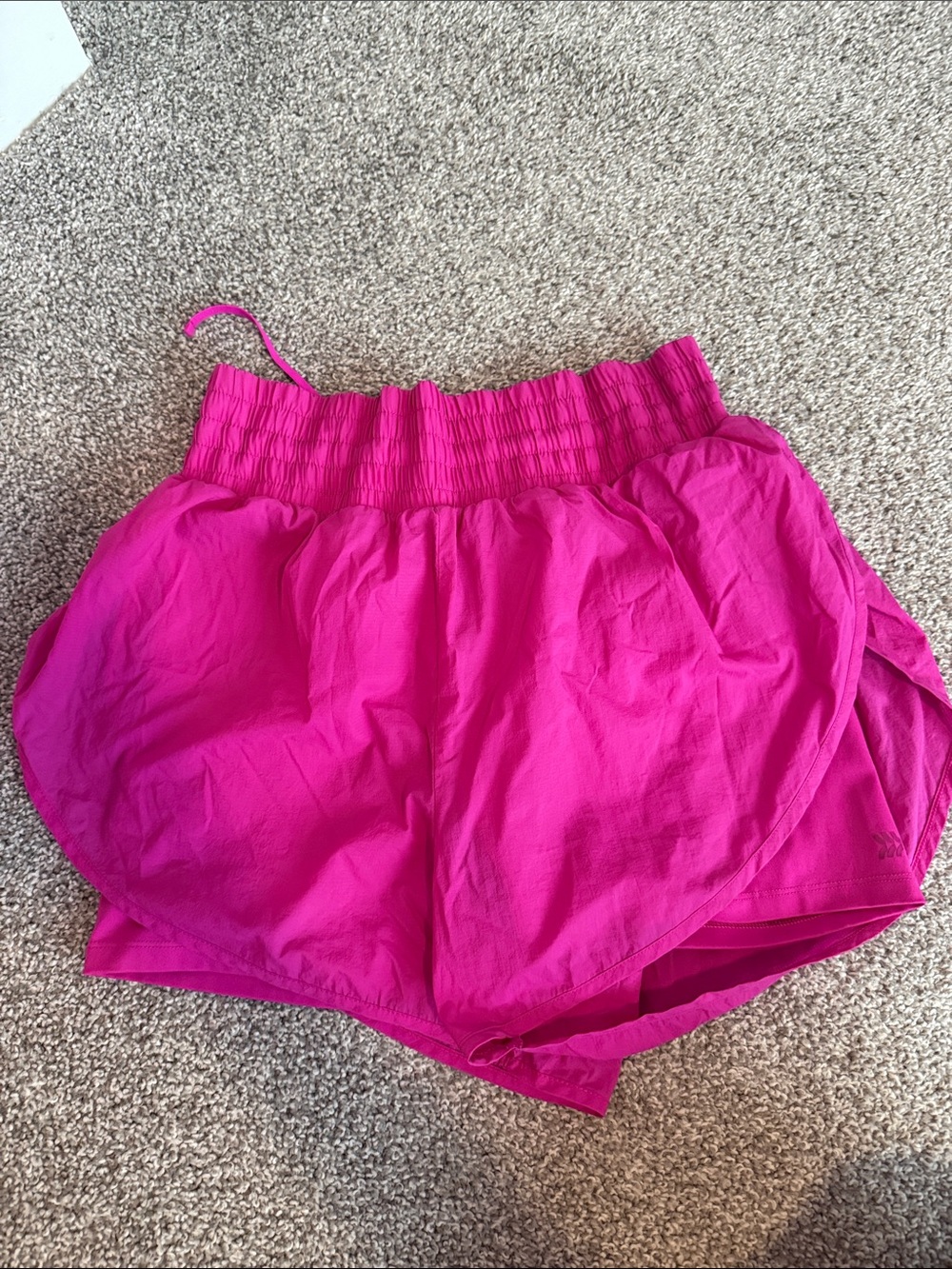 all in motion Hot Pink Smocked-Waist Athletic Shorts